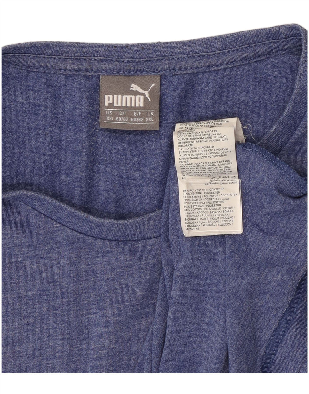 Puma Herre grafisk T-shirt Top 2XL Blå Flecked Polyester