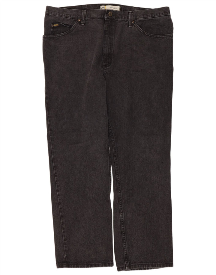 Lee Herre Regular Fit Straight Jeans W40 L30 Sort Bomuld