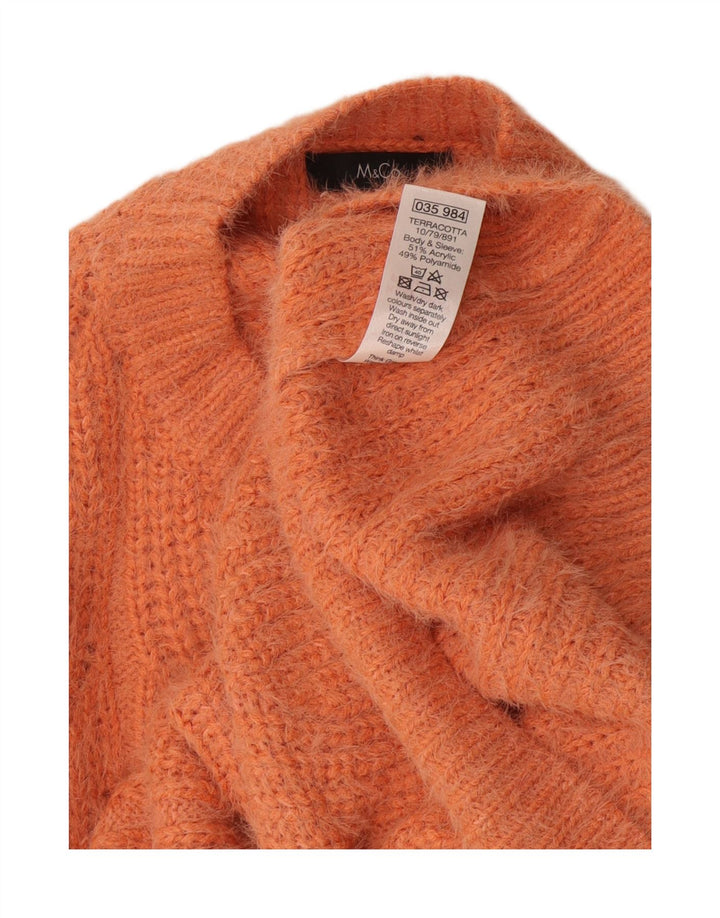 M&Co Dame Oversized Crew Neck Jumper Sweater UK 10 Small Orange Acryl