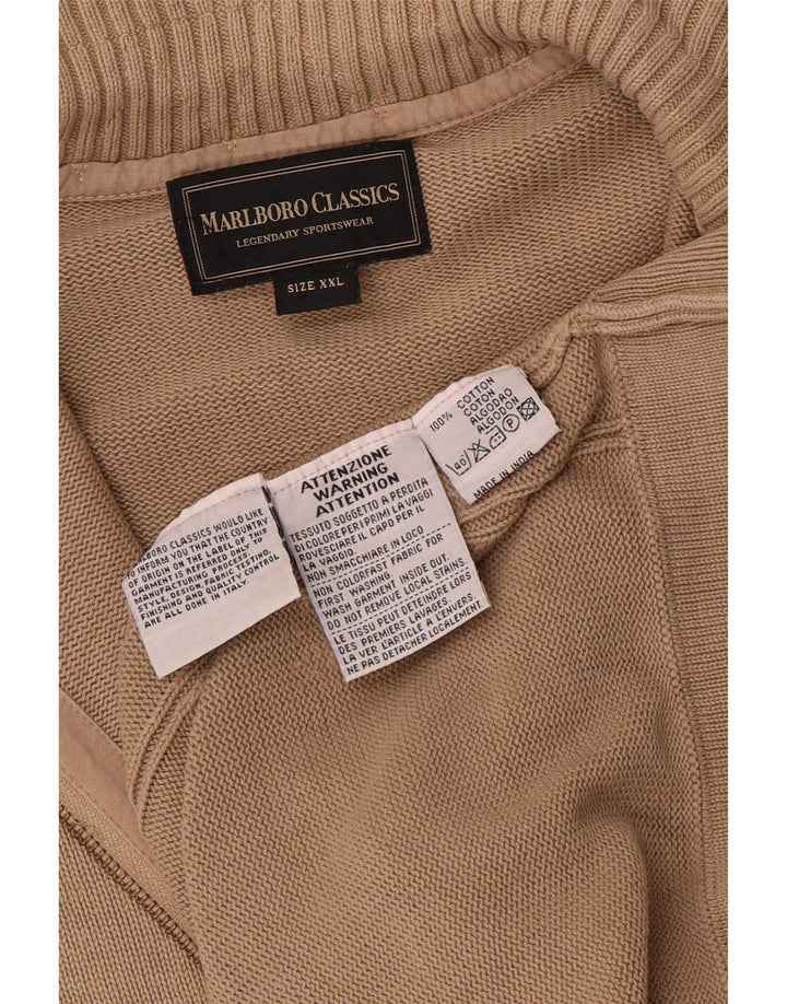 Marlboro Classics Herre Cardigan Sweater 2XL Beige Bomuld