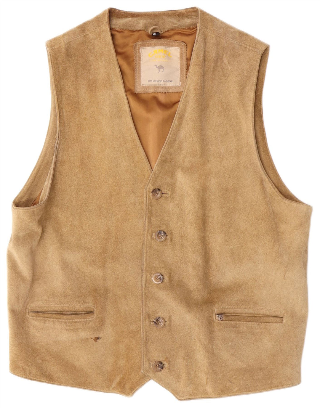 Camel Active Herre ruskindsvest XL Beige Læder