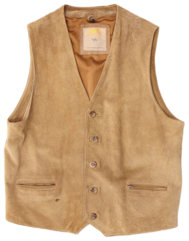 Camel Active Herre ruskindsvest XL Beige Læder