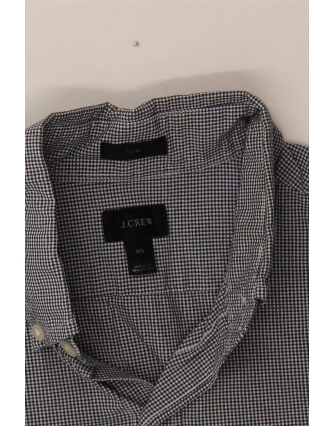 J. CREW Mens Slim Shirt XS Grey Gingham Cotton Vintage J. Crew and Second-Hand J. Crew from Messina Hembry 