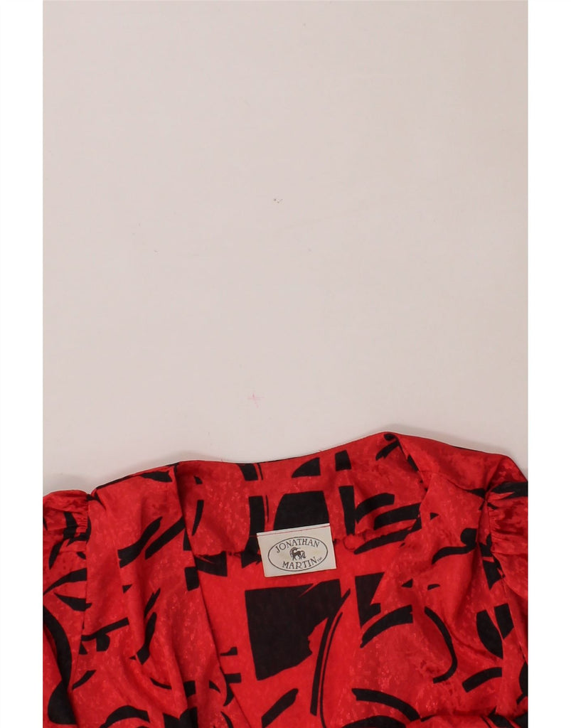 VINTAGE Womens Maxi Dress UK 9/10 Small Red Floral Polyester Vintage Vintage and Second-Hand Vintage from Messina Hembry 