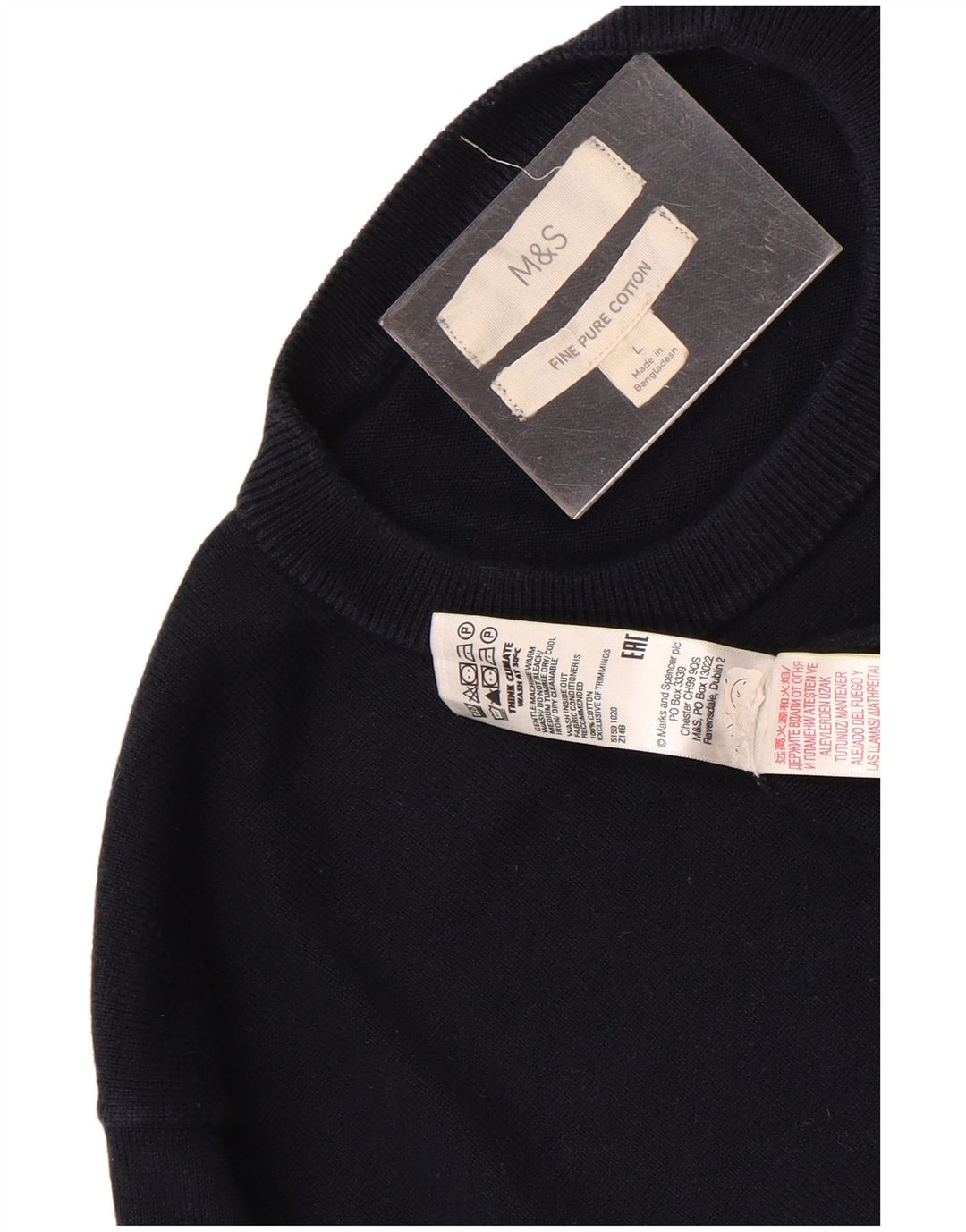 Marks & Spencer Herre sweater med rund hals, stor marineblå bomuld