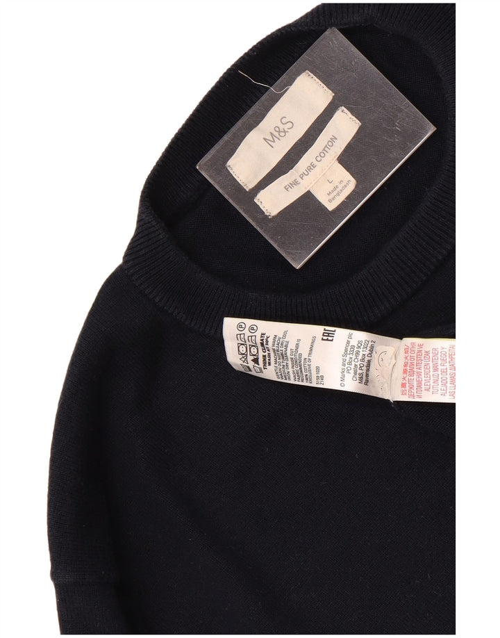 Marks & Spencer Herre sweater med rund hals, stor marineblå bomuld