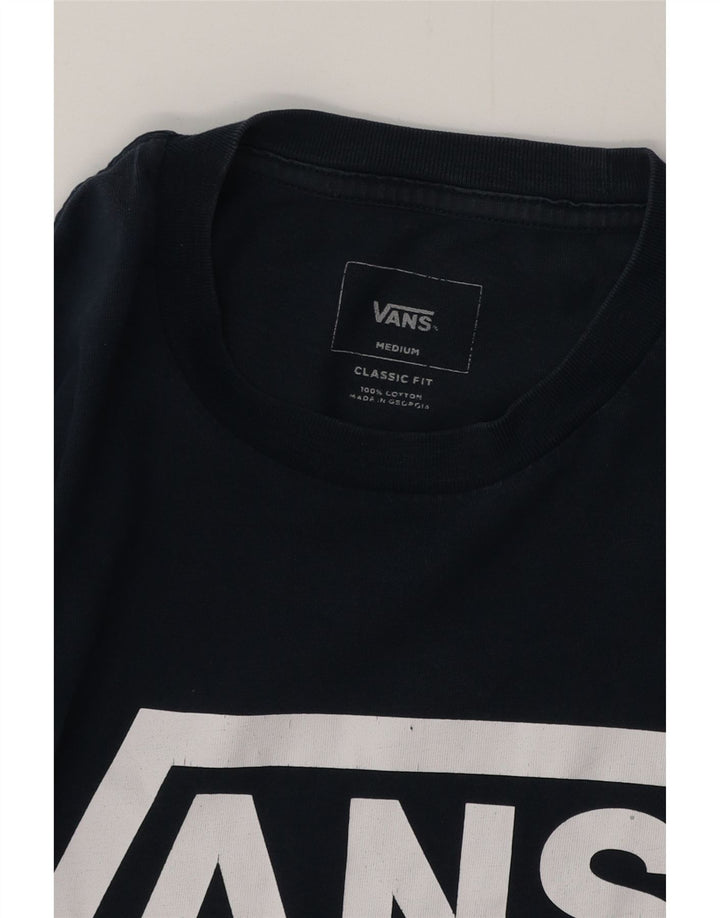 VANS Herre Classic Fit Grafisk T-shirt Top Medium Navyblå Bomuld