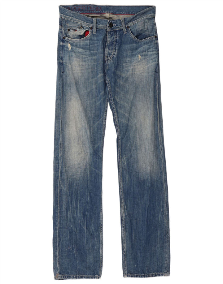 Tommy Hilfiger Herre Distressed Straight Jeans W32 L34 Blå