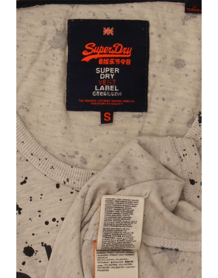 Superdry Herre grafisk vest Top Lille grå plettet bomuld