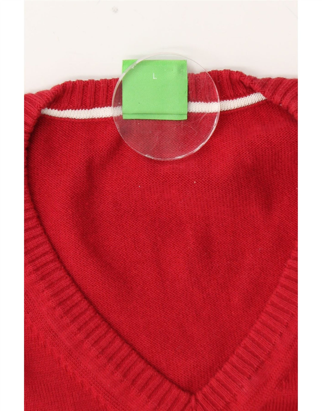 HUGO BOSS Herre grafisk V-hals sweater Stor rød farveblok