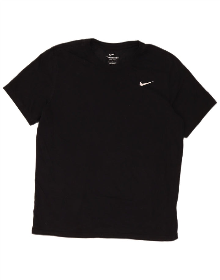 Nike Herre Dri Fit T-Shirt Top Stor Sort Bomuld