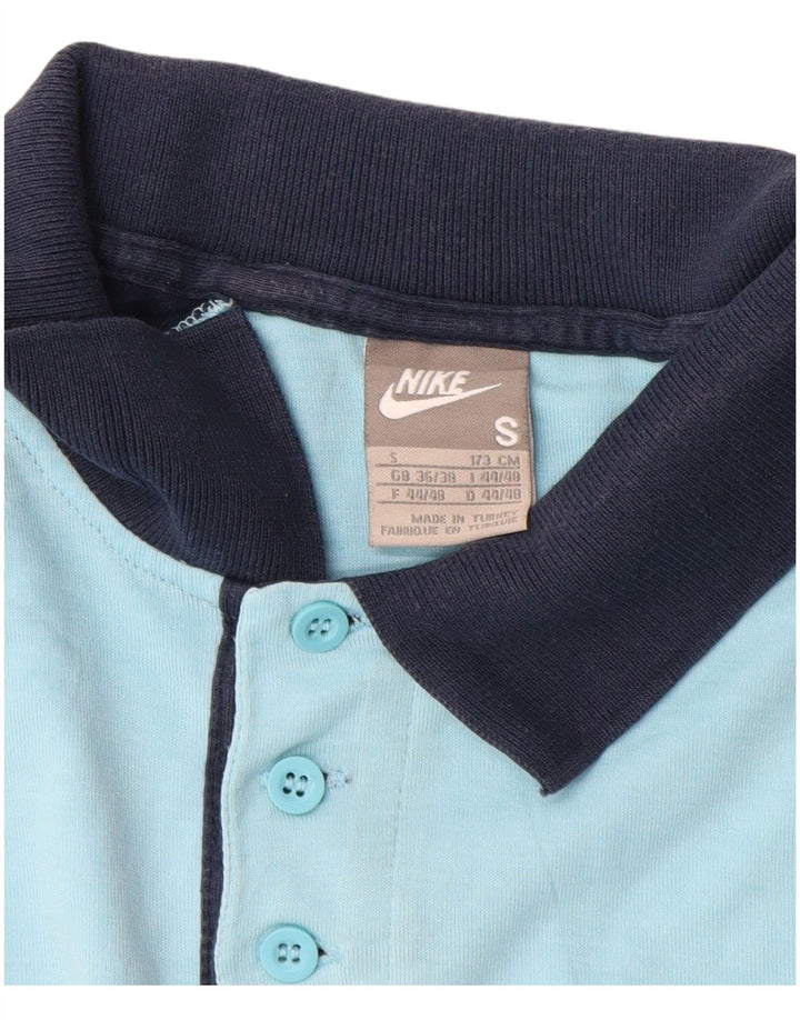 Nike herre poloshirt UK 36/38 Small Blue Colourblock Bomuld