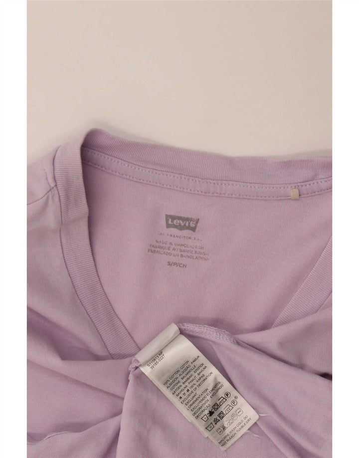 Levi's Dame T-Shirt Top UK 10 Lille Lilla Bomuld