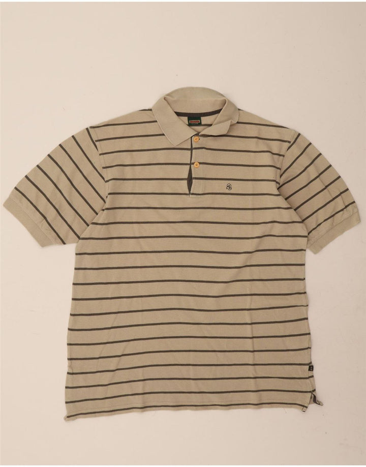 Invicta herre poloshirt 2XL beige stribet bomuld