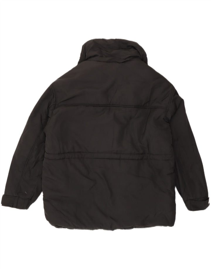 Zara Dame Oversized Sherpa Polstret Jakke UK 14 Medium Sort Polyester