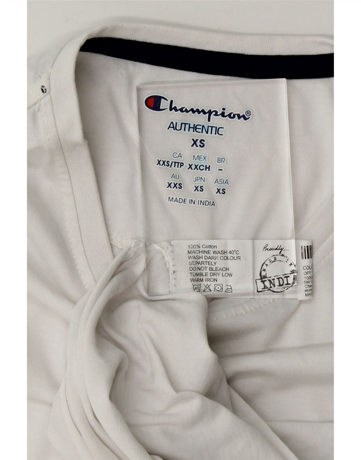 CHAMPION Mens T-Shirt Top XS White Cotton Vintage Champion and Second-Hand Champion from Messina Hembry 