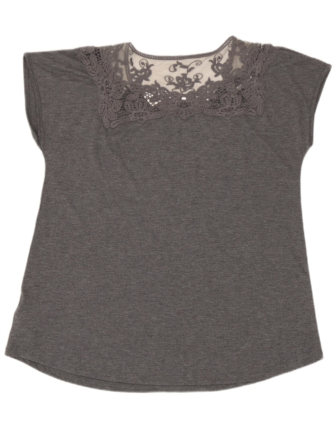 Marks & Spencer Damebluse Top UK 14 Stor grå blomstret polyester