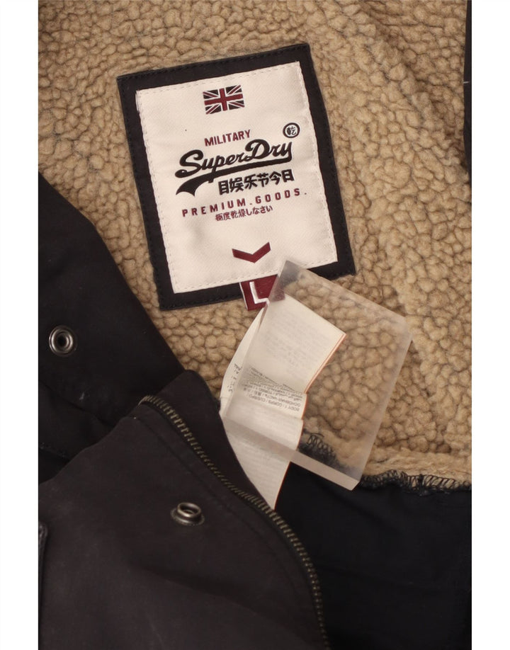 Superdry Herre Utility Jacket UK 40 Large Black Cotton