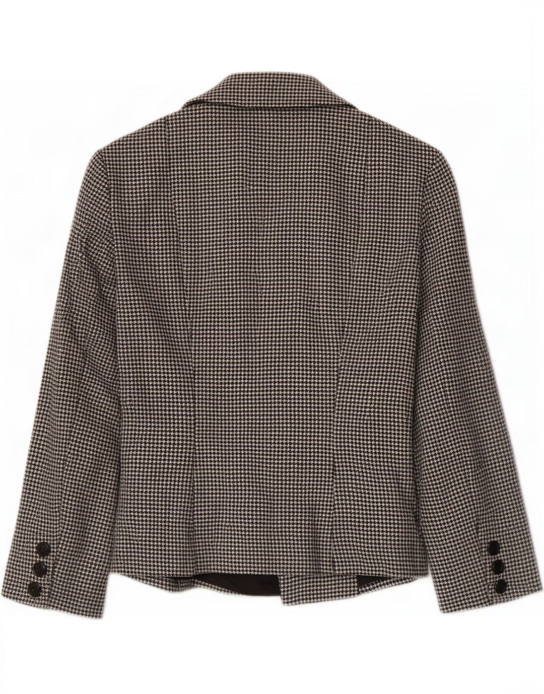 Zara dobbeltradet blazerjakke til kvinder EU 40 Medium Black Houndstooth