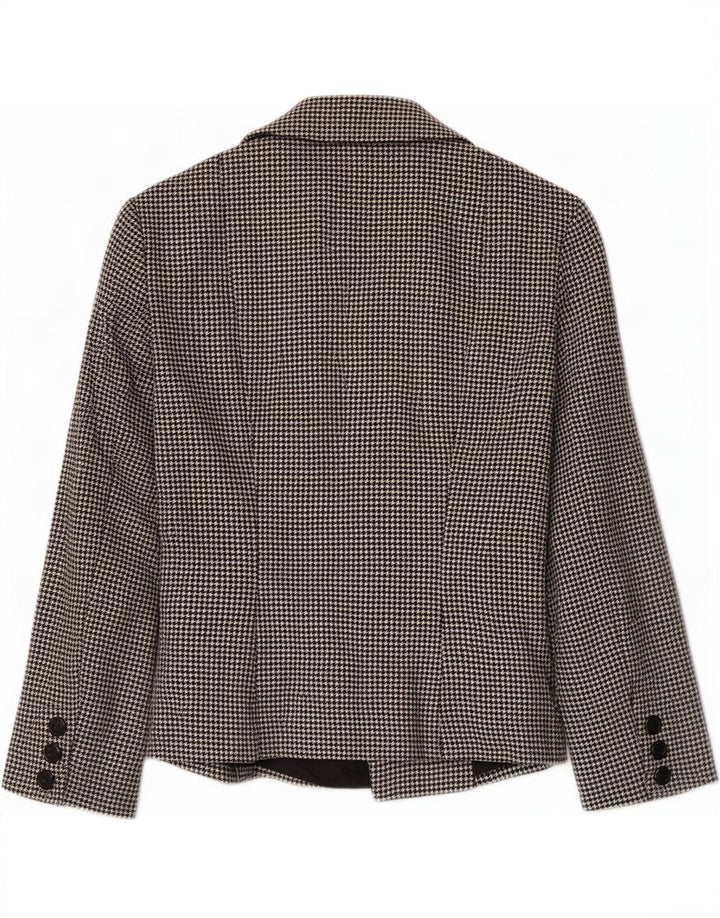 Zara dobbeltradet blazerjakke til kvinder EU 40 Medium Black Houndstooth