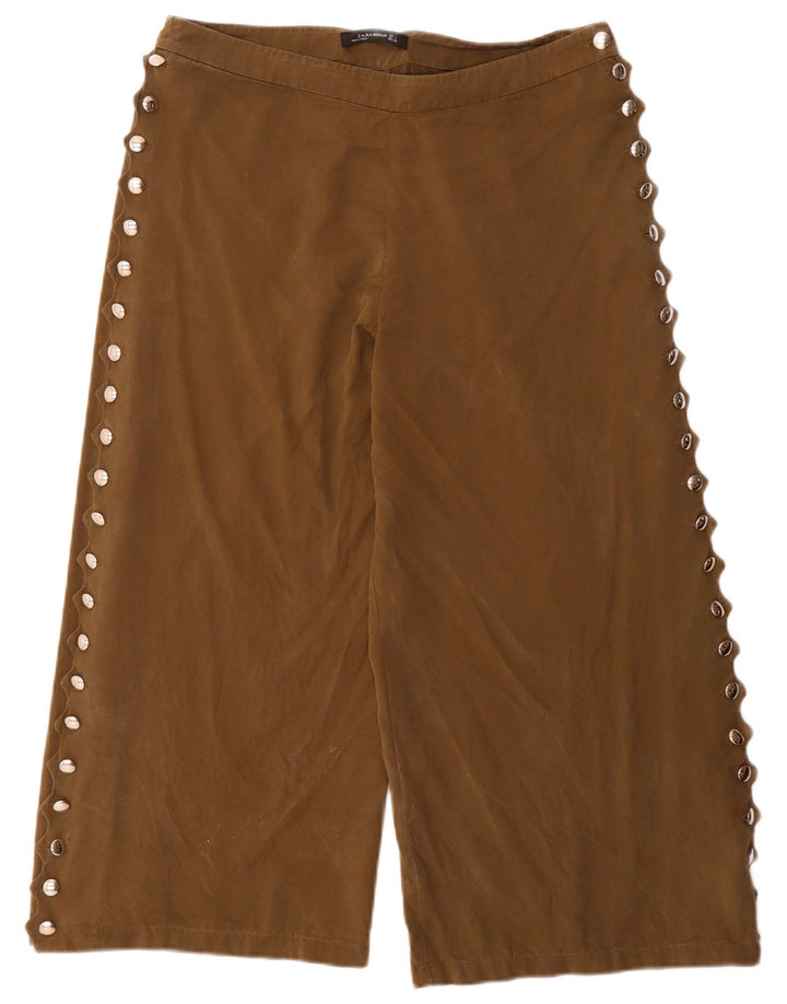 Zara Dame Capri Bukser Large W32 L24 Khaki