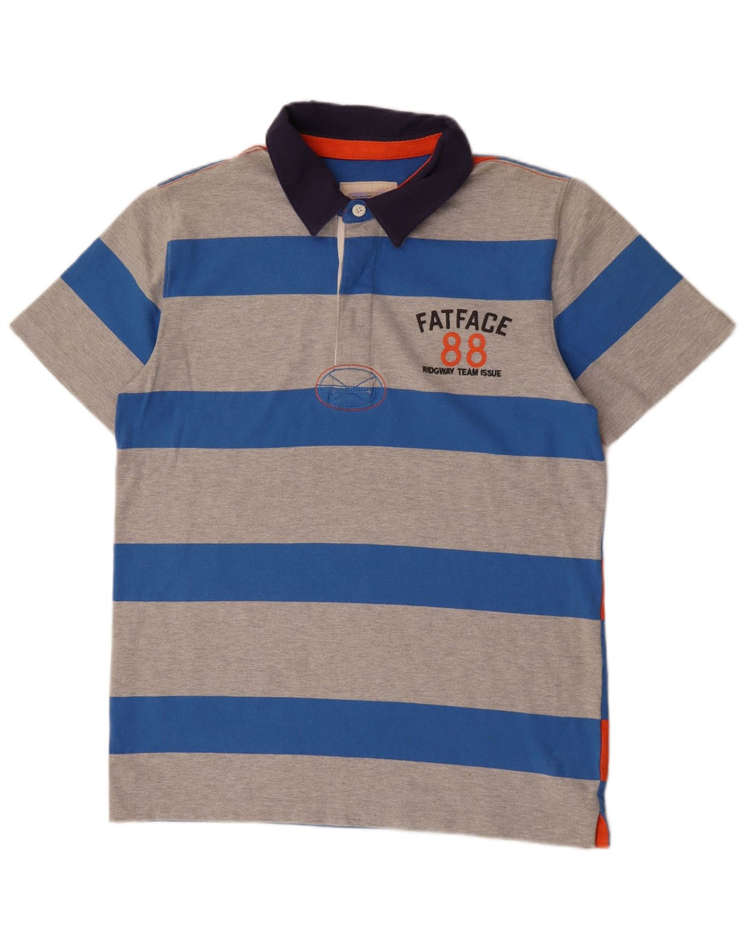 FAT FACE Herre Grafisk Rugby Polo Shirt Medium Grey Colourblock Bomuld