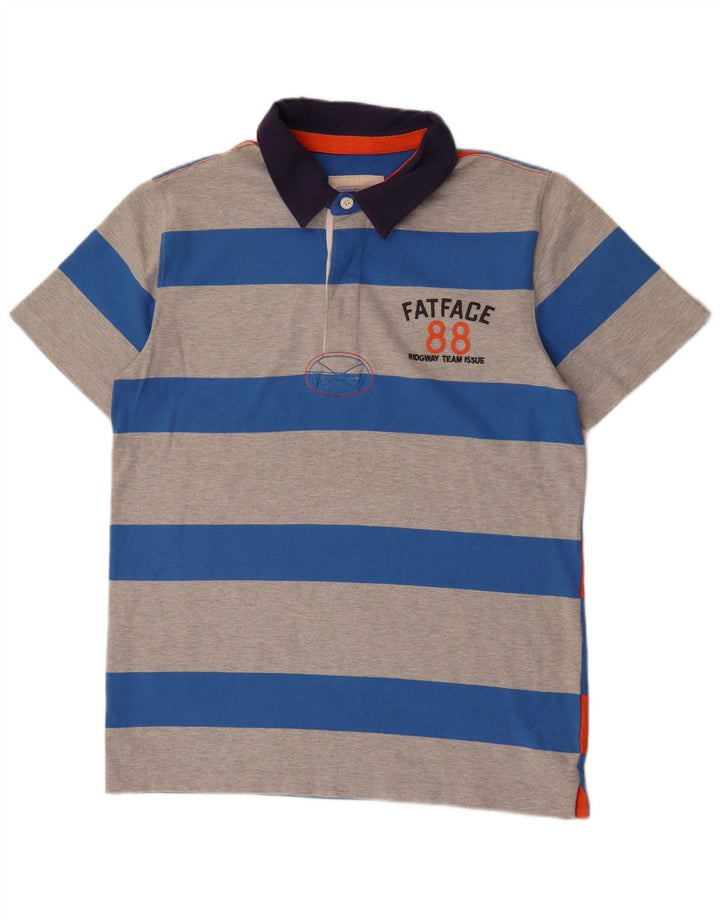 FAT FACE Herre Grafisk Rugby Polo Shirt Medium Grey Colourblock Bomuld