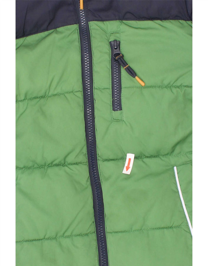 Fat Face drenge hættepolstret jakke 8-9 år Grøn Colourblock Polyester