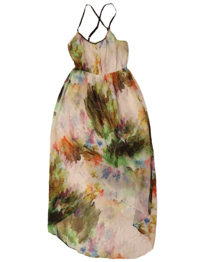 Topshop Dame Halter Dress UK 8 Small Multicolor Tie Dye Polyester