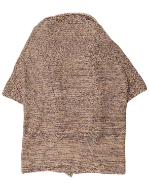 Zara Womens Poncho Cardigan Sweater UK 14 Medium Grey Flecked Cotton