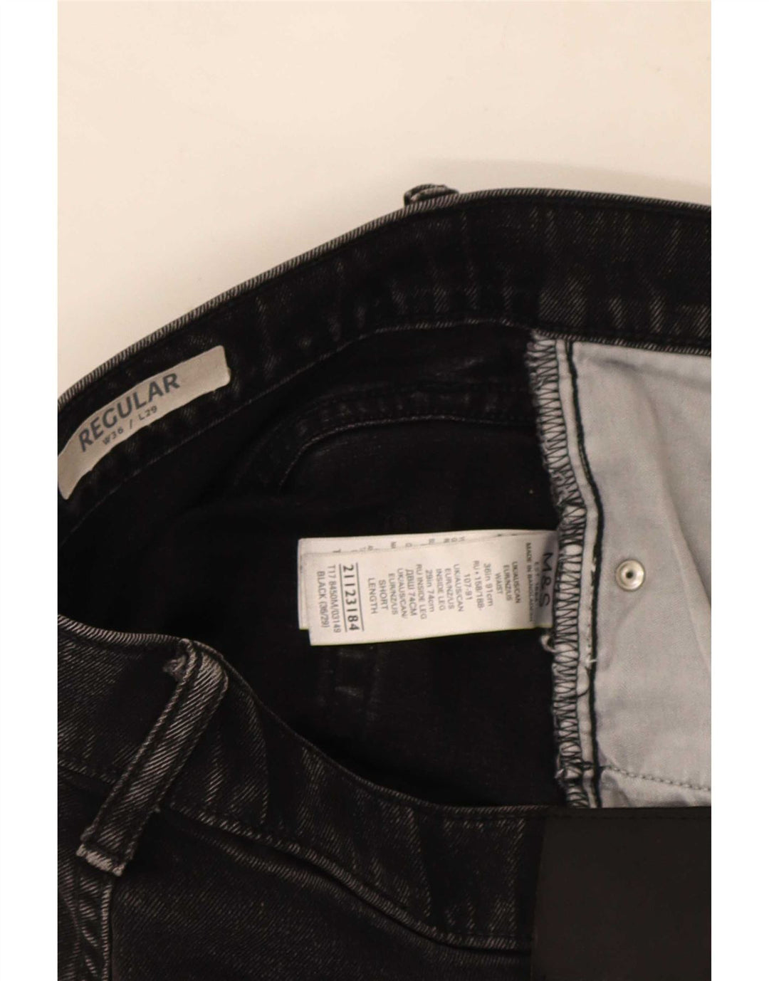 Marks & Spencer Straight Jeans til mænd W36 L27 sort bomuld