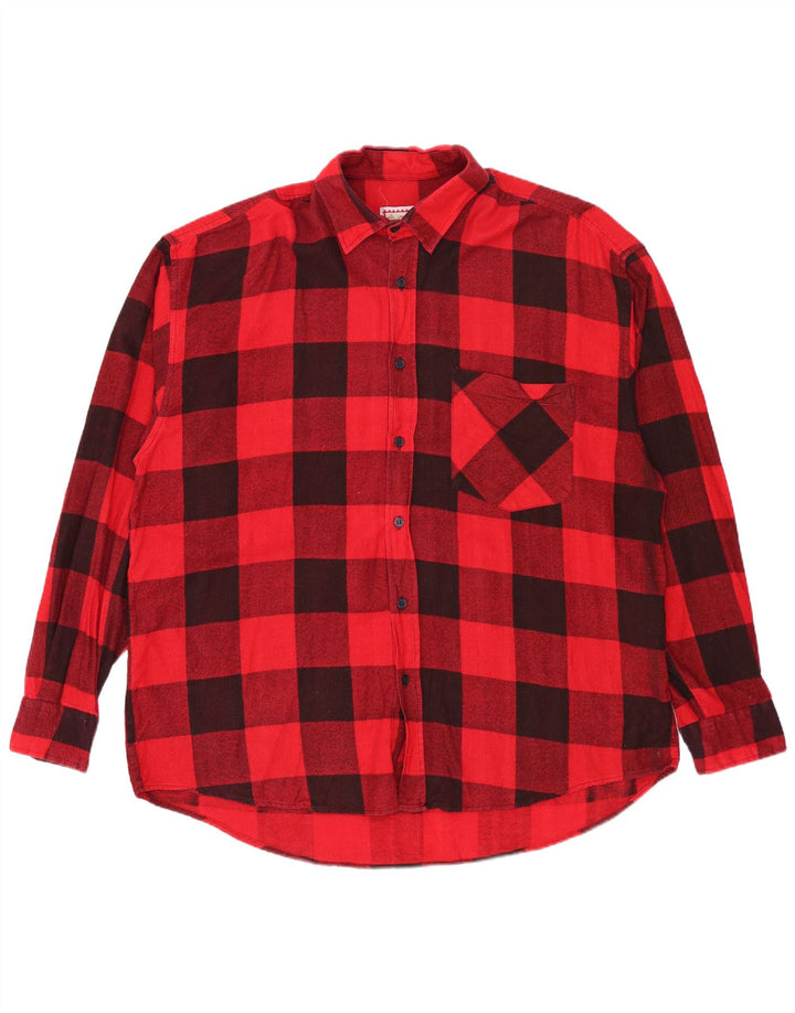 Vintage herre flannel skjorte XL rød Gingham bomuld