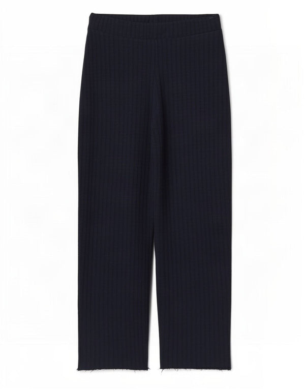 Zara Dame Højtalje Casual Bukser Large W30 L29 Marineblå nålestribe
