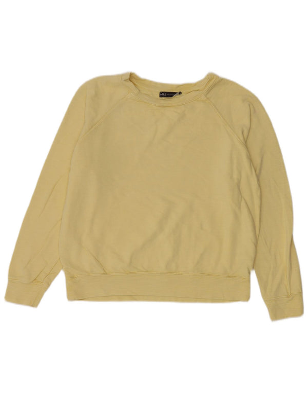 Marks & Spencer Dame Sweatshirt Jumper UK 14 Stor Gul Bomuld
