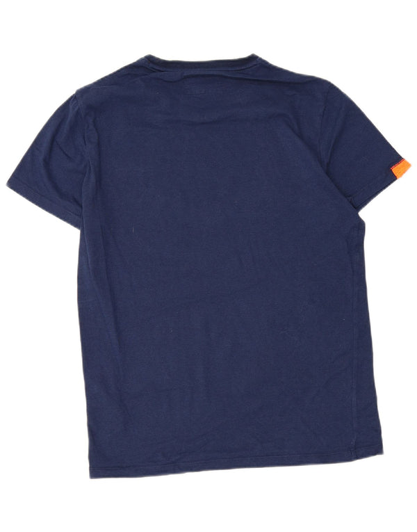 Superdry Herre T-shirt Top Medium Navy Blue Cotton