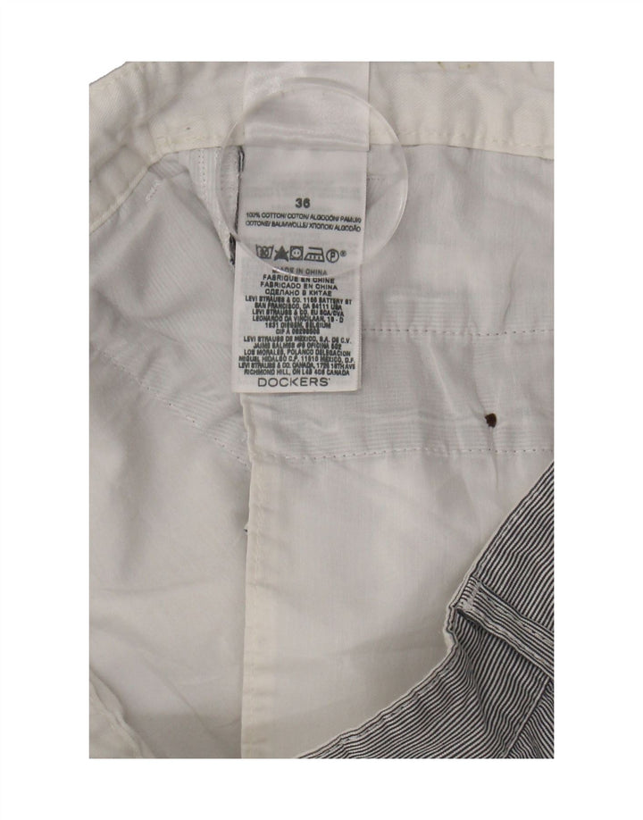 DOCKERS Mens Cargo Shorts W36 Large Navy Blue Pinstripe Cotton Vintage Dockers and Second-Hand Dockers from Messina Hembry 