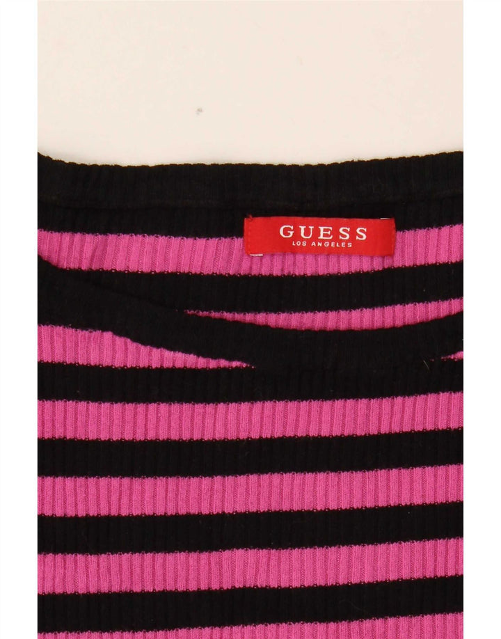 Guess Dametop Langærmet UK 8 Lille Pink Stribet