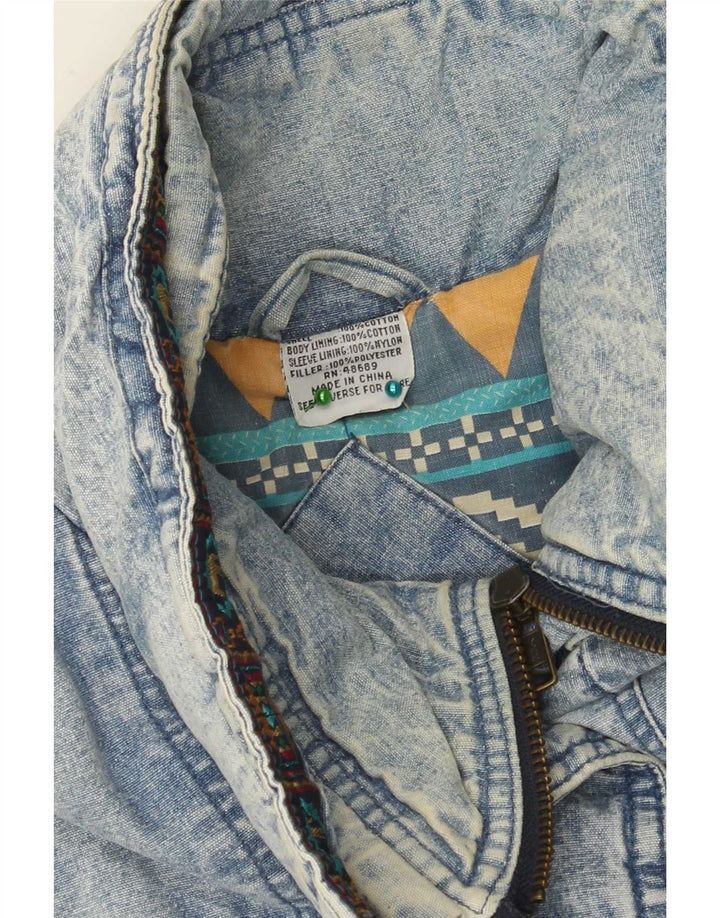 Vintage Dame Oversized Denim Coat UK 18 XL Blå Bomuld