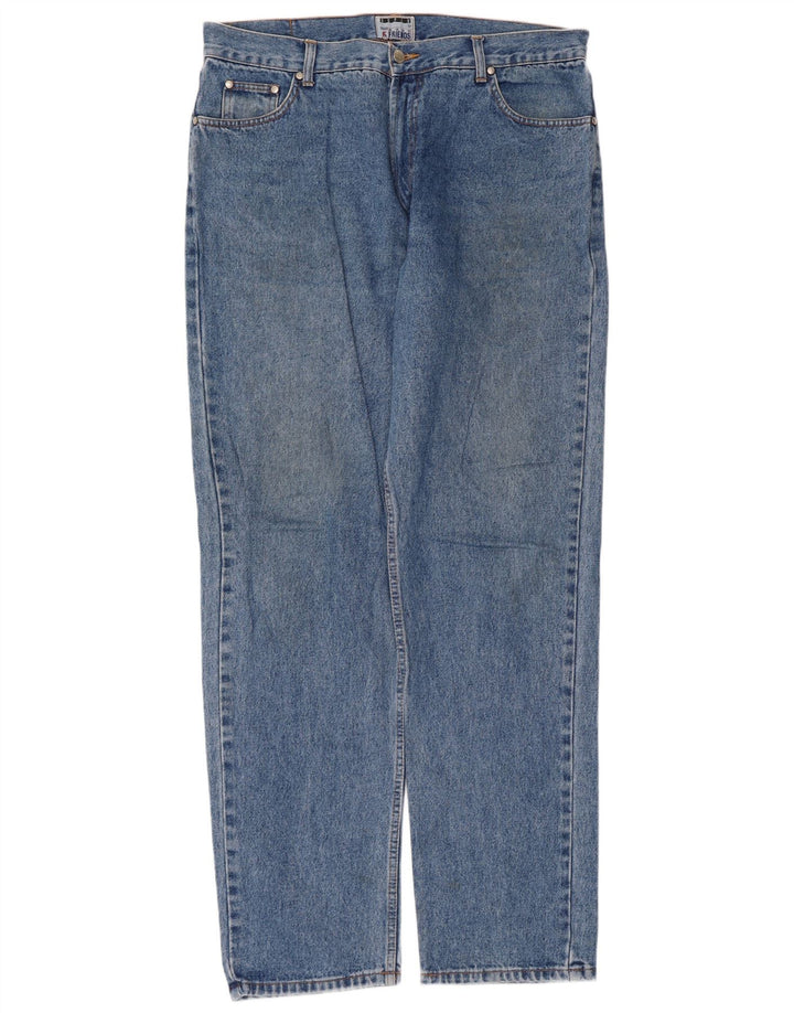 Vintage Straight Jeans til mænd W38 L34 blå bomuld