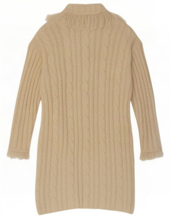 Carraig Donn Dame Longline Cardigan Sweater UK 18 XL Beige Uld