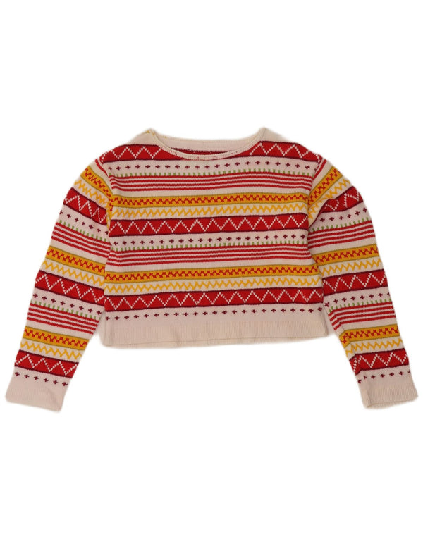 Vintage Womens Boat Neck Jumper Sweater UK 12 Medium Multicoloured