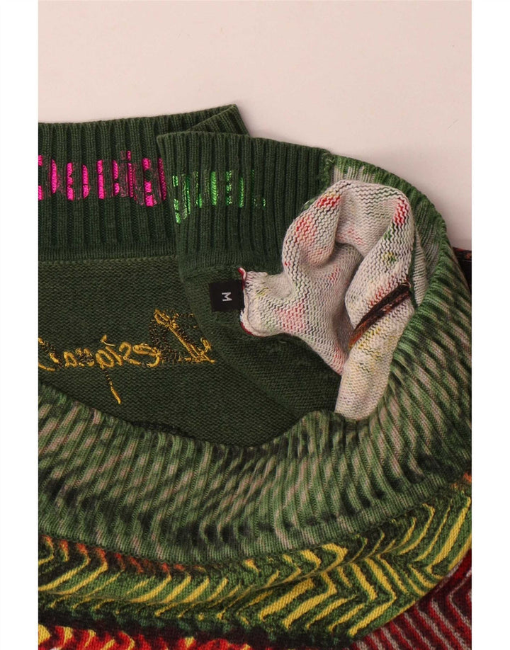 Desigual Dame Boat Neck Jumper Sweater UK 14 Medium Flerfarvet