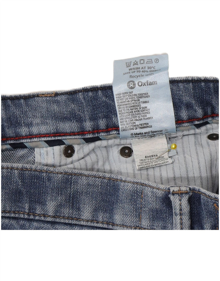 Marks & Spencer Herre Blue Harbor Straight Jeans W32 L29 Blå Bomuld