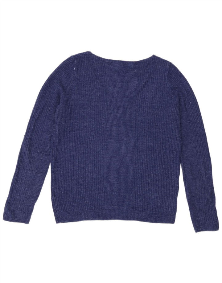 Marks & Spencer Dame V-hals sweater UK 14 Medium Blue Flecked