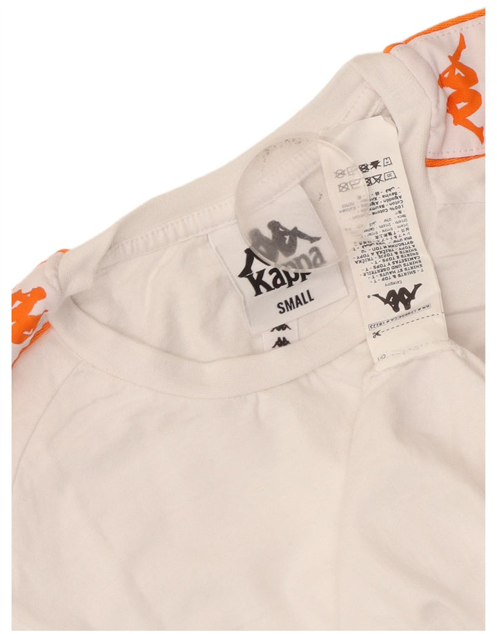 Kappa Dame Grafisk T-Shirt Top UK 10 Small White Bomuld