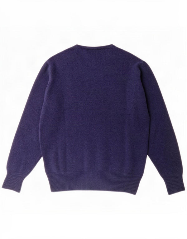 HOUSE OF BRUAR Mens Crew Neck Jumper Sweater Small Navy Blue Lambswool