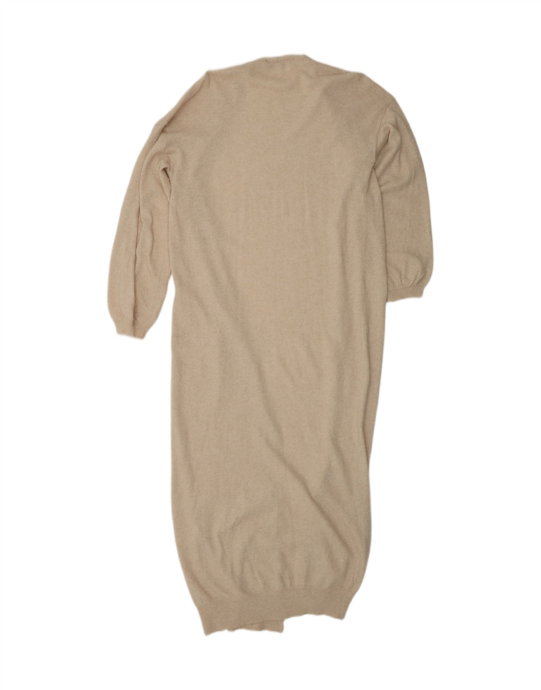 KONTATTO Dame Longline Cardigan Sweater UK 14 Medium Beige Polyamid