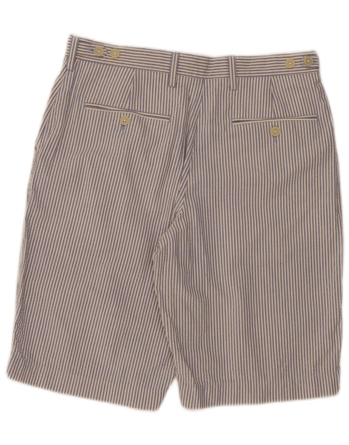 Marks & Spencer Chino Shorts til mænd W32 Medium Blue Pinstripe Bomuld