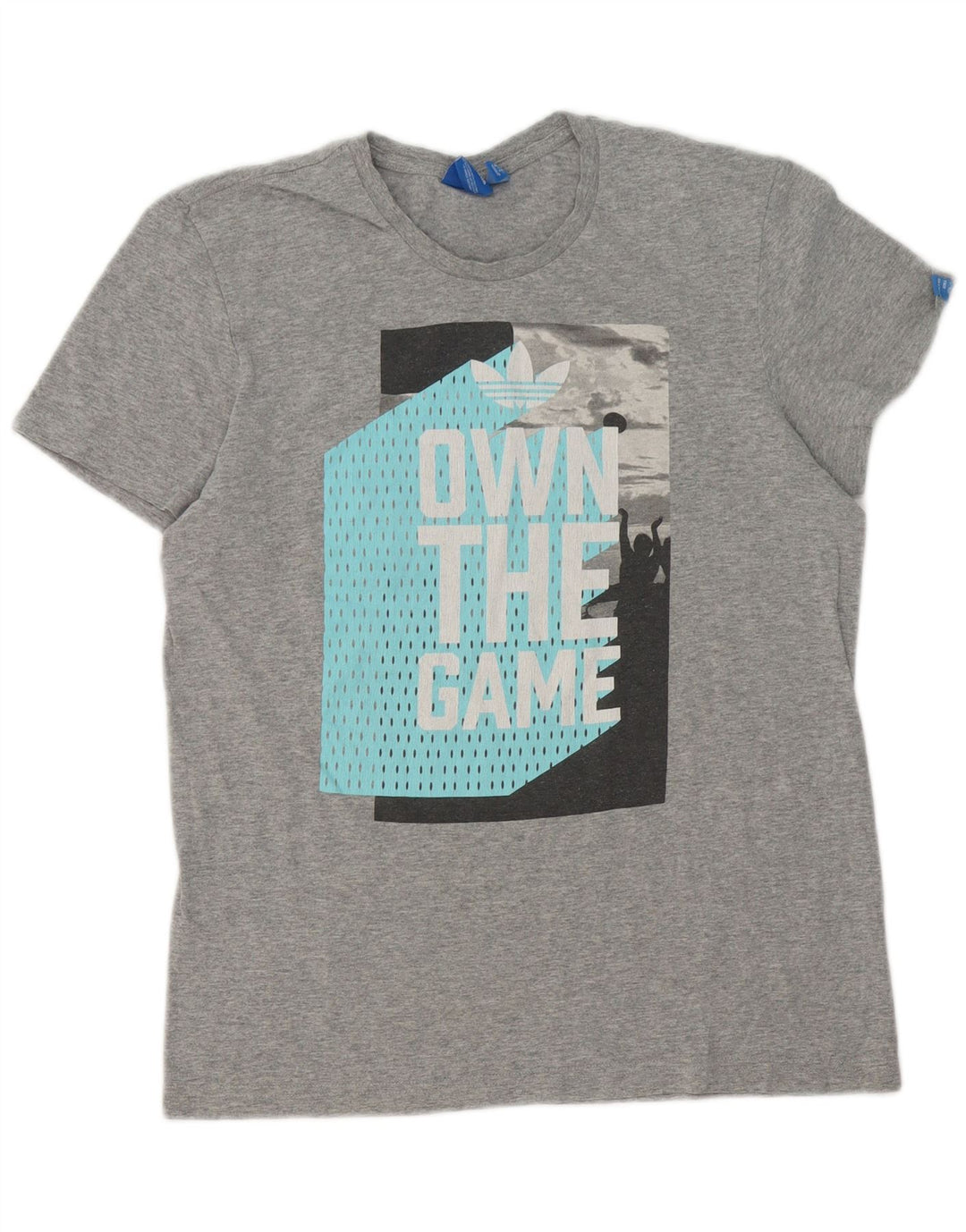Adidas Herre grafisk T-shirt Top Lille Grå Flecked