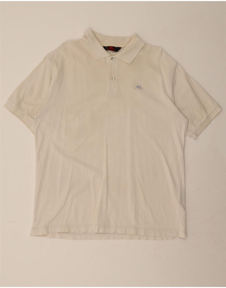 KAPPA Mens Polo Shirt XL Off White Cotton Vintage Kappa and Second-Hand Kappa from Messina Hembry 